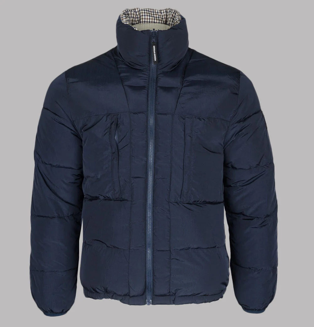 Weekend Offender Holloway Reversible Puffa Jacket Navy - Image 2