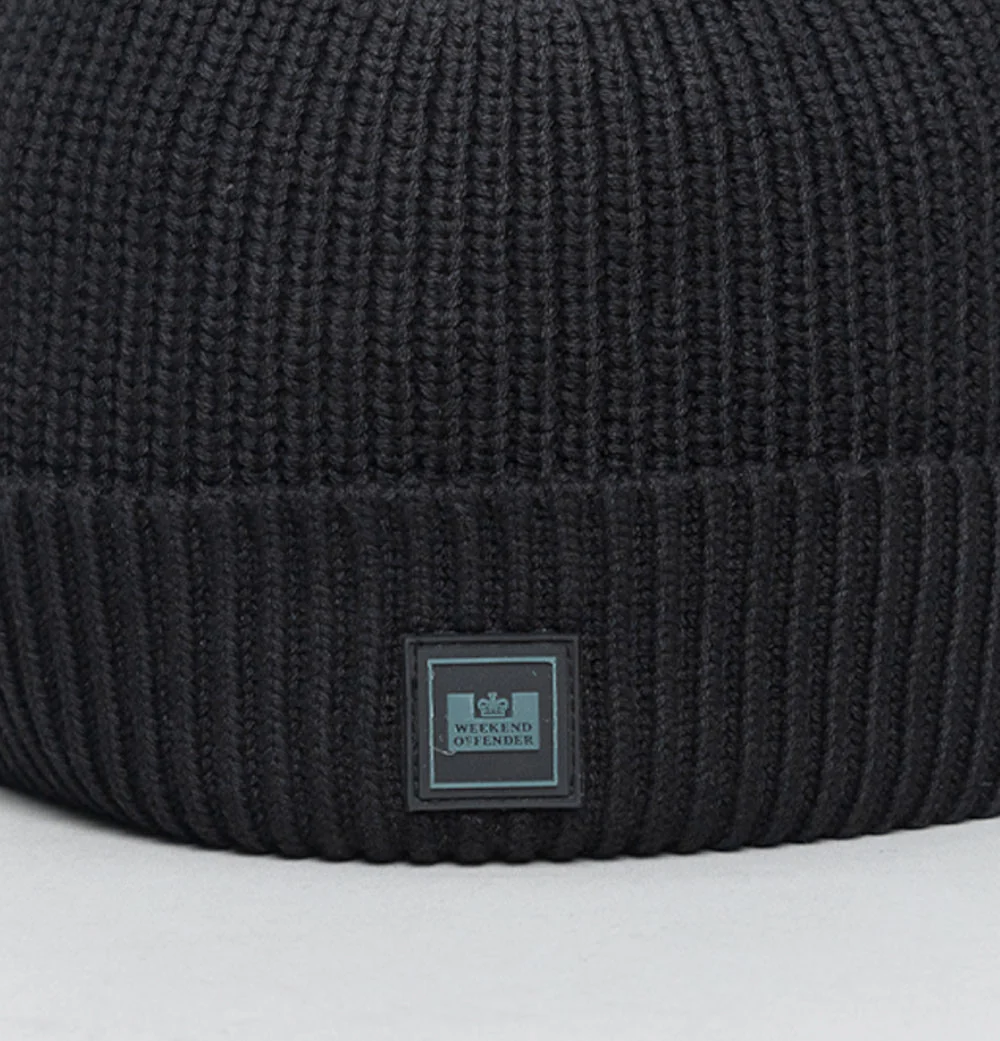 Weekend Offender Kettama Ribbed Beanie Black - Image 2