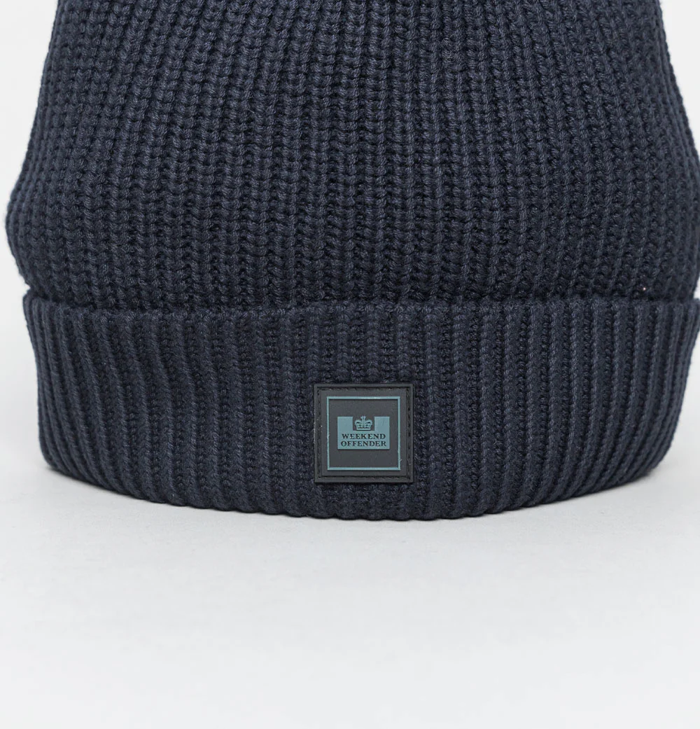 Weekend Offender Kettama Ribbed Beanie Navy - Image 2