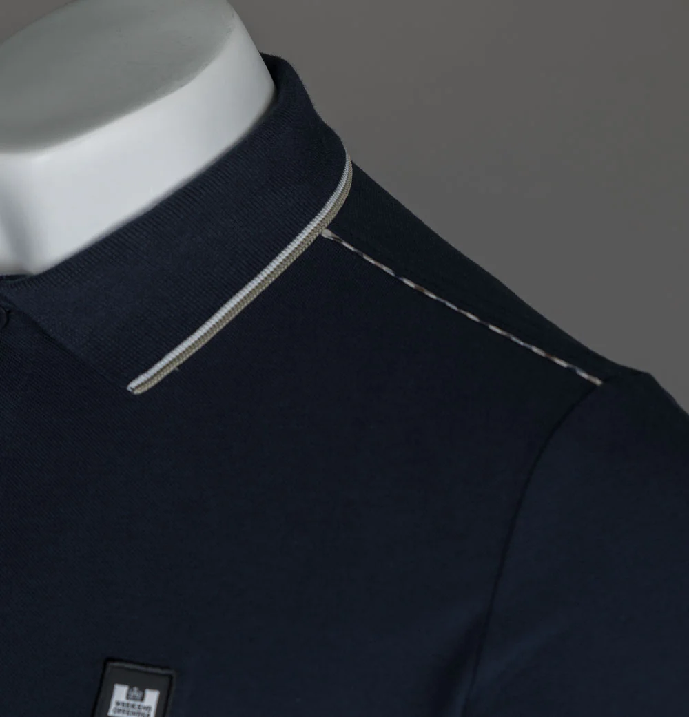 Weekend Offender LS Carola Polo Shirt Navy/House Check - Image 5