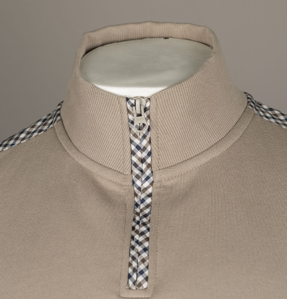 Weekend Offender Miyako 1/4 Zip Sweat Porcino - Image 3