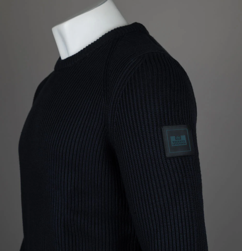 Weekend Offender Morello Knitted Jumper Navy - Image 3