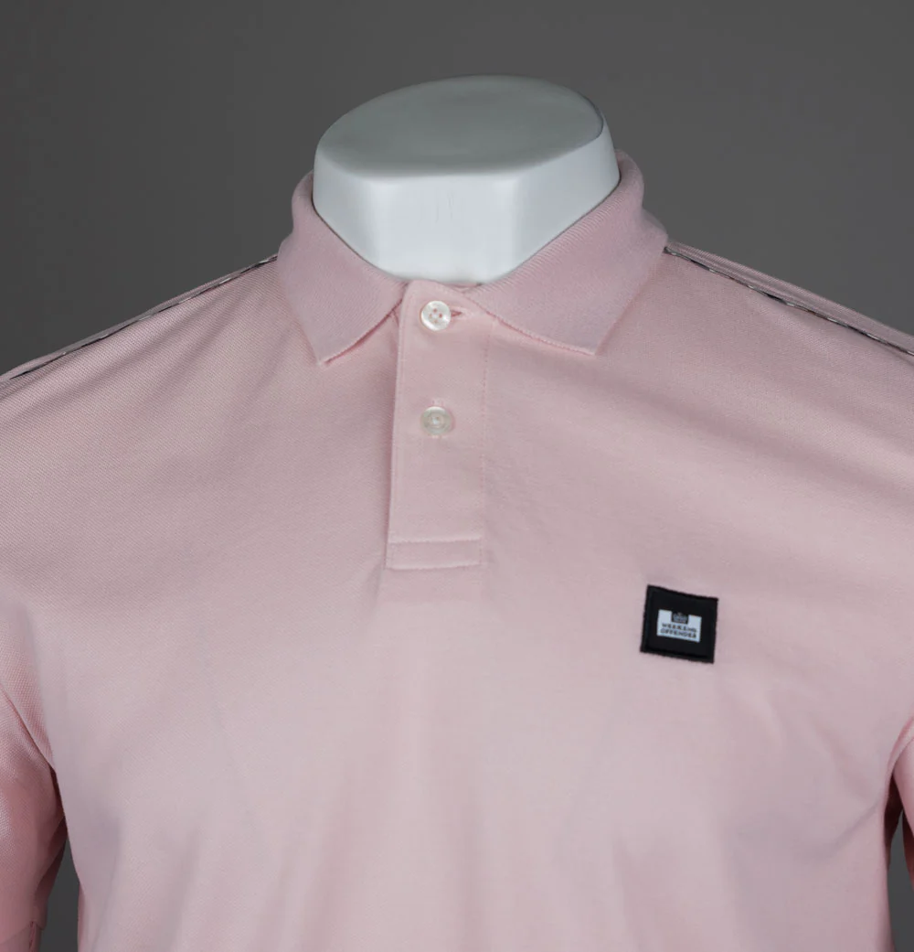 Weekend Offender Sakai Polo Shirt Pale Blush/Mid House Check - Image 3