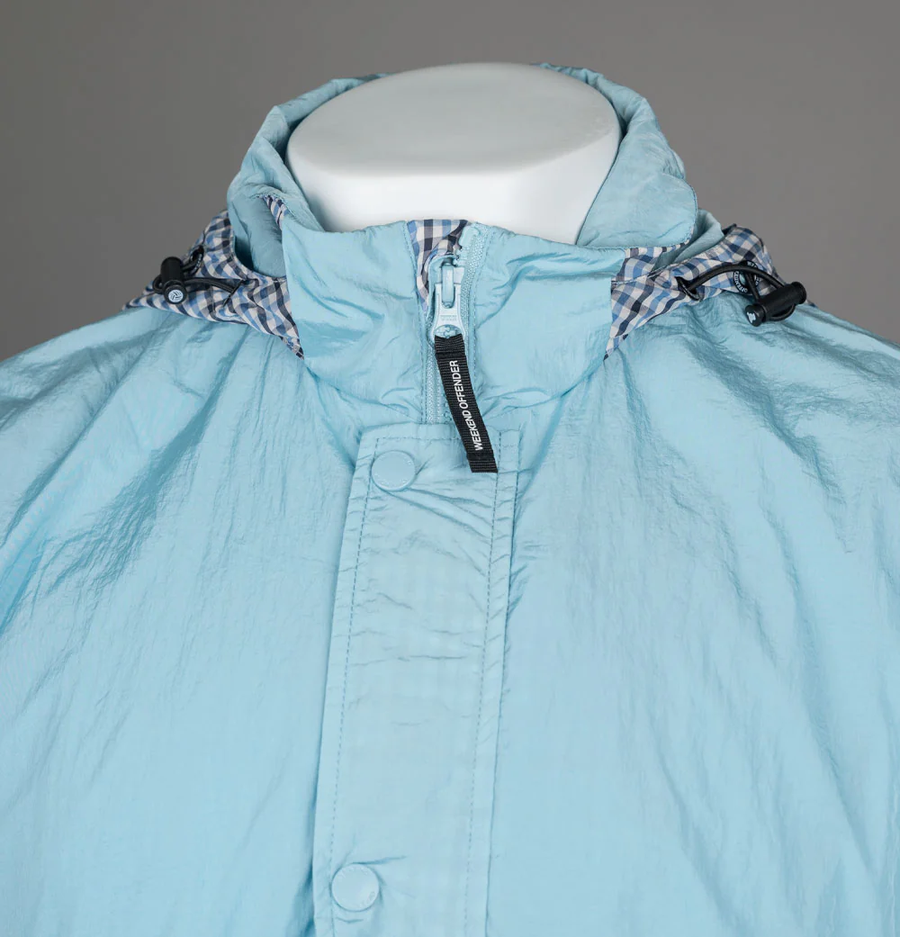 Weekend Offender Saunders Parachute Jacket Winter Sky/Blue House Check - Image 3