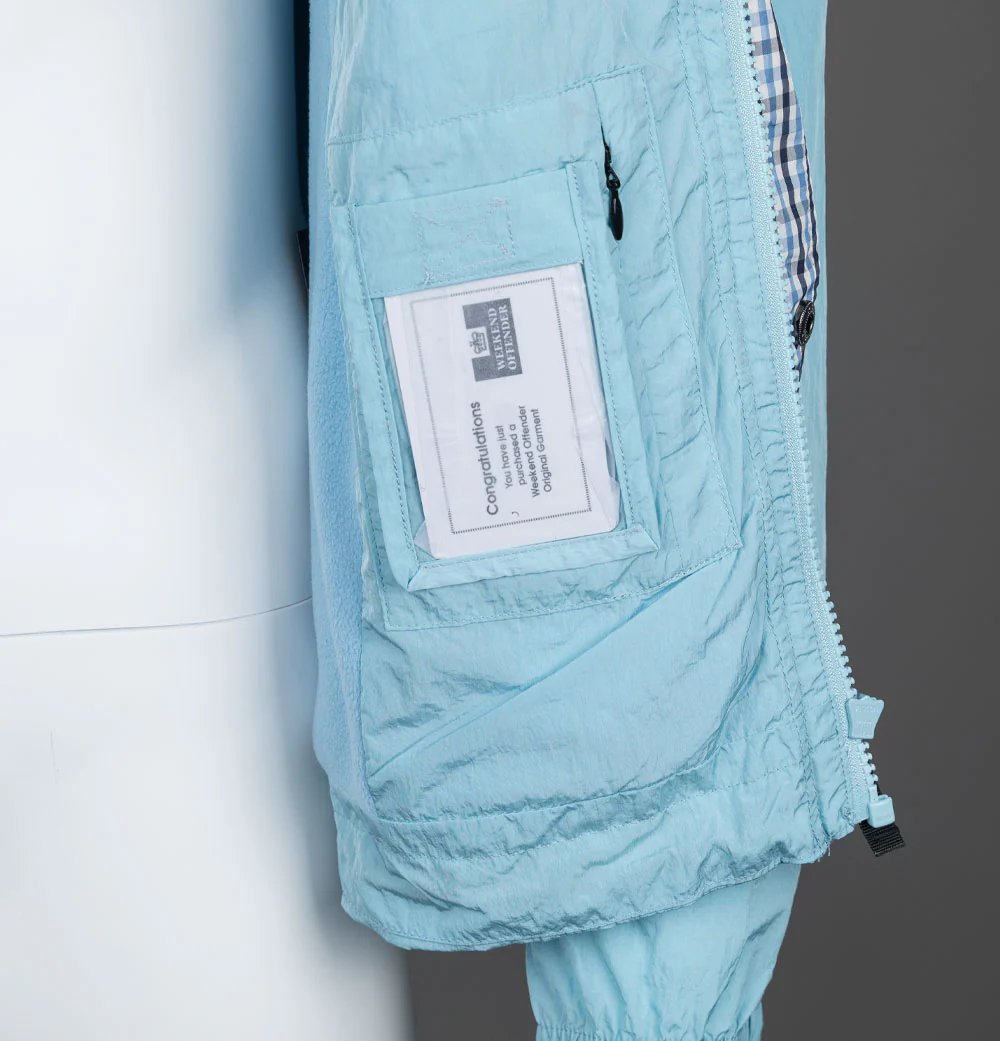 Weekend Offender Saunders Parachute Jacket Winter Sky/Blue House Check - Image 6