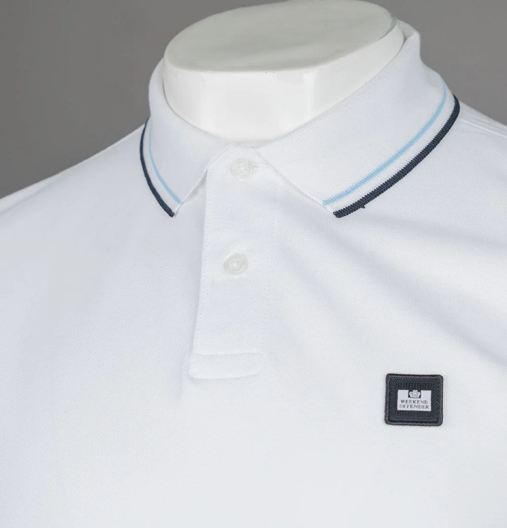 Weekend Offender Sterling Polo Shirt White - Image 3