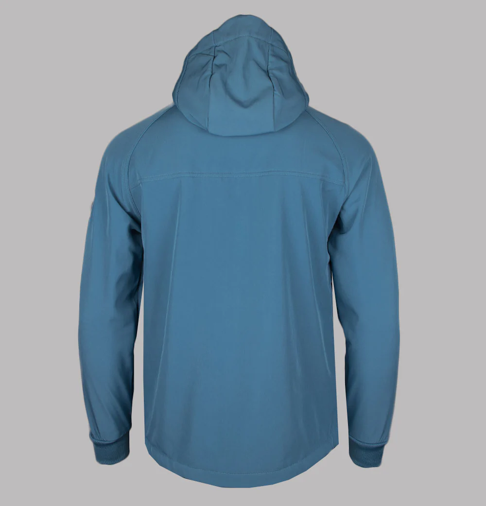 Weekend Offender Stipe Soft Shell Hooded Jacket Baltic Blue - Image 2