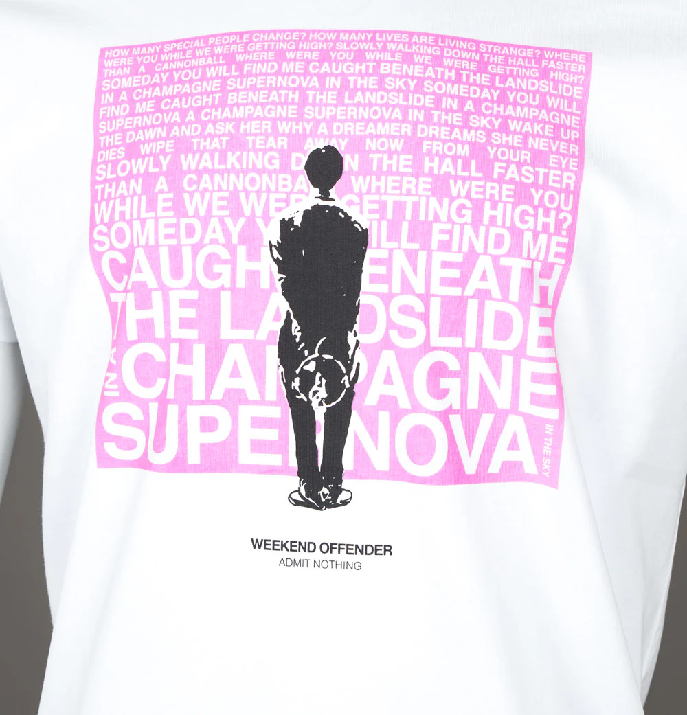 Weekend Offender Oasis Supernova T-Shirt White/Pink - Image 3