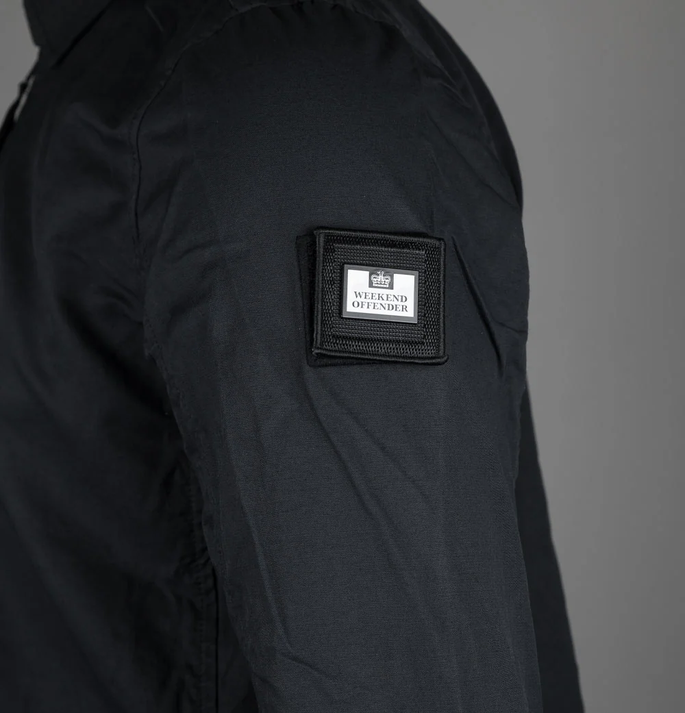 Weekend Offender Vinnie Cotton Overshirt Black - Image 5