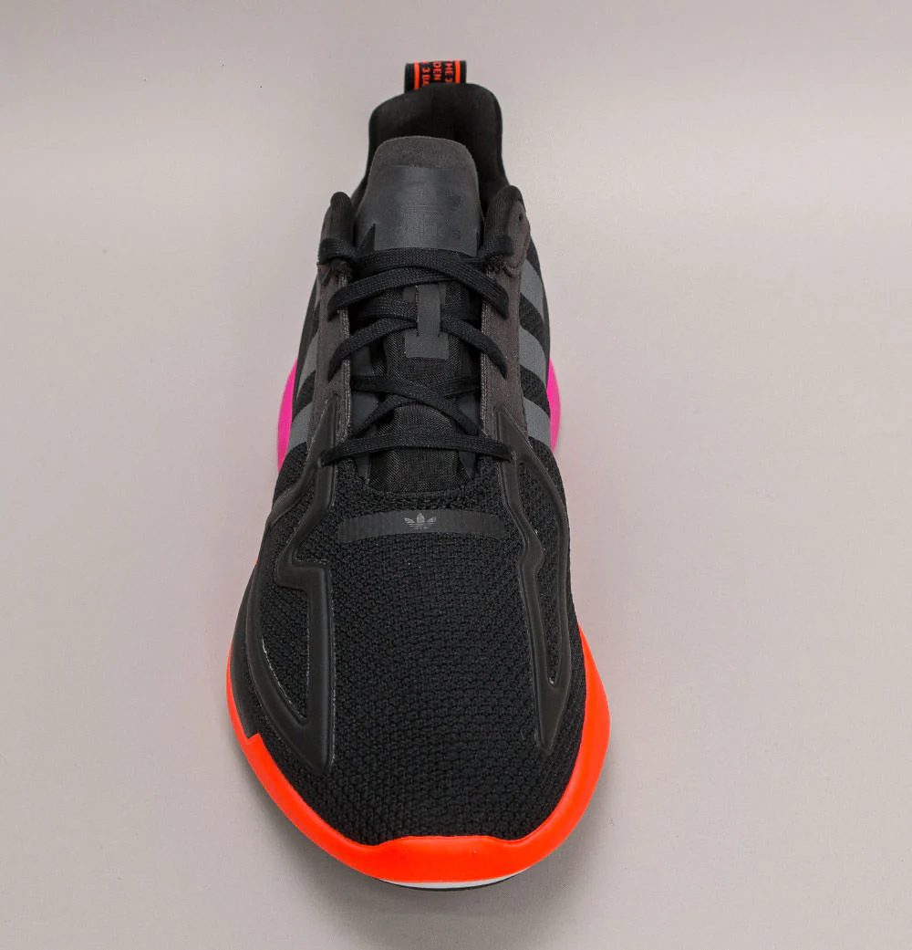 Adidas ZX 2K Flux Trainers Core Black/Shock Pink - Image 3